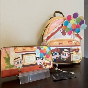 Loungefly Pixar Up Balloon Adventure Backpack and Wallet - Multicolor